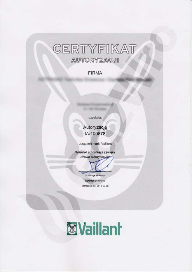 Certyfikat Vaillant